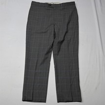 Joseph Abboud 34x29 Brown Check Plaid 100% Wool Flaw Mens Dress Pants - $14.99