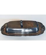 Vintage Oneida Waves Chateau Pattern Silver Plate Butter Dish w/ Crystal... - €17,99 EUR