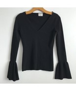 Wilfred Aritzia Wool Sweater Black Scoop Neck Pullover Knit Flared Princ... - £32.87 GBP