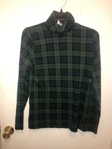 NWT J Crew Womens SZ Small Tartan Plaid Printed Tissue Turtleneck Cotton Shirt - £12.06 GBP