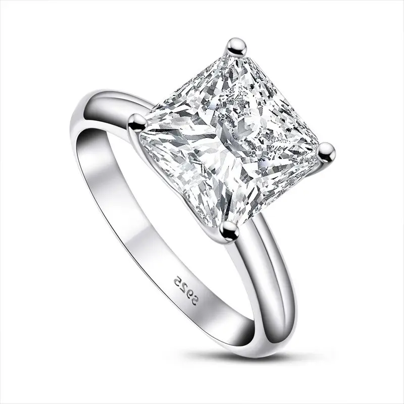 Ring For Women 3 Ct Princes Cut Simulated Diamond 925 Sterling Silver Couple Eng - £39.66 GBP