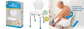 AquaSense Adjustable Bath Shower Chair Seat Non-Slip Comfort Seat &amp; Back... - £17.40 GBP