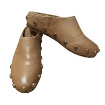 Kelsi Dagger Brooklyn Studded Leather Slip On Mules Tan Women’s Size 5.5 - £29.06 GBP