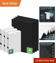 HEPA Filter Replacement for Honeywell Air Purifiers - 3 True HEPA &amp; 4 Ca... - $61.33