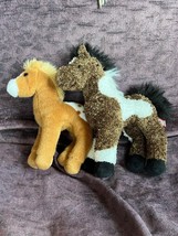 Lot of Douglas Bown &amp; White Painted Plush Horse Pony Filly Foal Stuffed Animal – - £9.04 GBP