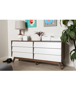 Camino White and Walnut Wood 6-Drawer Storage Dresser  - $8,883.82 MXN
