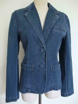 Talbots Stretch Denim Blazer Jeans Jacket 4 Pockets Classic Casual Preppy XS - £14.91 GBP