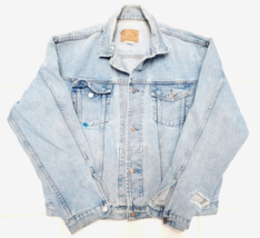 Vintage GAP Men&#39;s Blue Denim Jean Jacket Trucker Heavyweight Size XL Dis... - £38.32 GBP