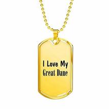 Unique Gifts Store Love My Great Dane - 18k Gold Finished Luxury Dog Tag Necklac - £39.29 GBP