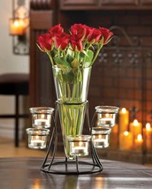 CIRCULAR CANDLE STAND WITH VASE - $36.00
