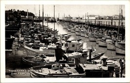 California San Francisco Fisherman&#39;s Wharf Black &amp; White Vintage Postcard - £5.85 GBP