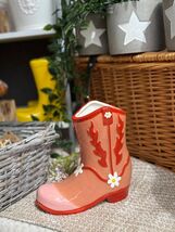 Pink/Red Cowboy Boot Flower Vase - $32.62 CAD