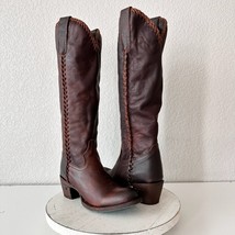 Lane PLAIN JANE PJ Womens Cowboy Boots 5 Brown Leather Western Cowgirl 16&quot; Tall - $212.85