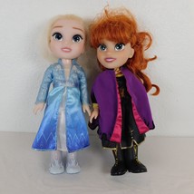 Disney Jakks Pacific Frozen 2 Princess Elsa Anna 14&quot; Doll Set Queen Clot... - £15.18 GBP