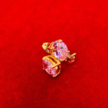 Gold-Plated Earrings With Cz Diamonds - Elegant Jewelry Piece D Thai Bud... - $718.71 MXN