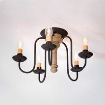 5-Light Berkshire Wood Ceiling Light in Pearwood image 2