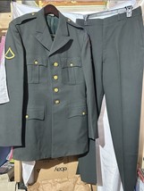 Vintage US Army Class A Uniform Coat &amp; Pants w/ 82nd Airborne Patch Vietnam Era - £58.37 GBP