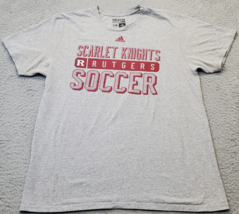 NCAA Rutgers Scarlet Knights adidas Shirt Soccer Men Large Gray Cotton C... - £13.82 GBP