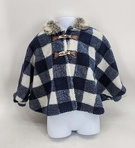 GoodLad Toddler Blue Buffalo Plaid Cape w/ Toggles, Size 5 - £12.77 GBP