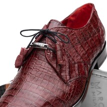 Lacio Genuine Caiman Crocodile Dress Derby's Shoes Wine image 3