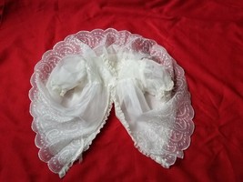 Vintage 50s Baby Girl puff sleeve Nylon Organza dressing gown Overcoat  - $23.76