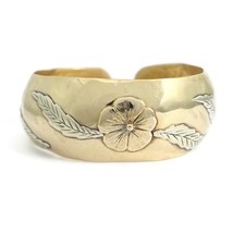 Authenticity Guarantee 
Vintage 1950&#39;s Handmade Flower Cuff Bangle Bracelet 1... - £1,994.02 GBP