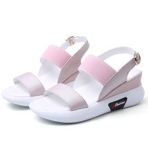 New Fashion Split Leather Women Sandals Flat Platform Women Summer Shoes Sneaker - £37.52 GBP