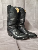 Tony Lama Men’s Western Ol&#39; Buck 6156 Black Leather Boots US 8 EEE - $31.99