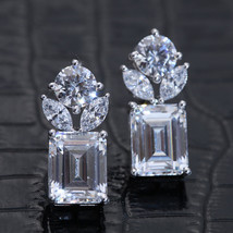 Featured Products Artificial Diamond Square Zircon Stud Earrings Wind Sparkling  - £7.98 GBP