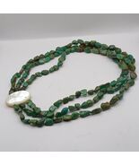3 Strand Turquoise Necklace with Mother of Pearl Magnetic Closure - $150.00