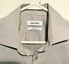 Men&#39;s Calvin Kline Shirt In LT  Grey 16 35/35 - £6.32 GBP