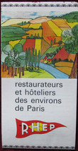 Original Tourist Map Restaurateurs et Hôteliers Des Environs de Paris France - £72.26 GBP