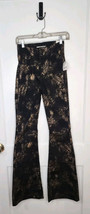 FREE PEOPLE JAYDE PRINTED METALLIC FLARE Pants JEANS Size 26 NWT - $74.80