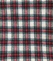 Wool Plaid Fabric 3 yds 5 in x 56 in Beautiful Red Green White Christmas Colors - £94.40 GBP