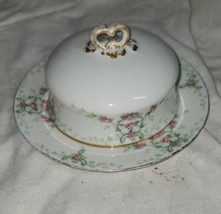 Vintage Wm Guerin Limoges France Cheese Plate CVR Pink Flowers Gold Edge... - £31.31 GBP