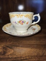 Plant Tuscan China Teacup &amp; Saucer Floral Pattern - £39.96 GBP