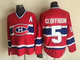 Canadiens #5 Bernie Geoffrion Jersey Old Style Uniform Red - £39.16 GBP