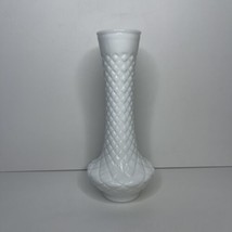 Vintage RANDALL Quilted Diamond Patterned Milk Glass Bud Vase 9” Cottage-core - £7.86 GBP