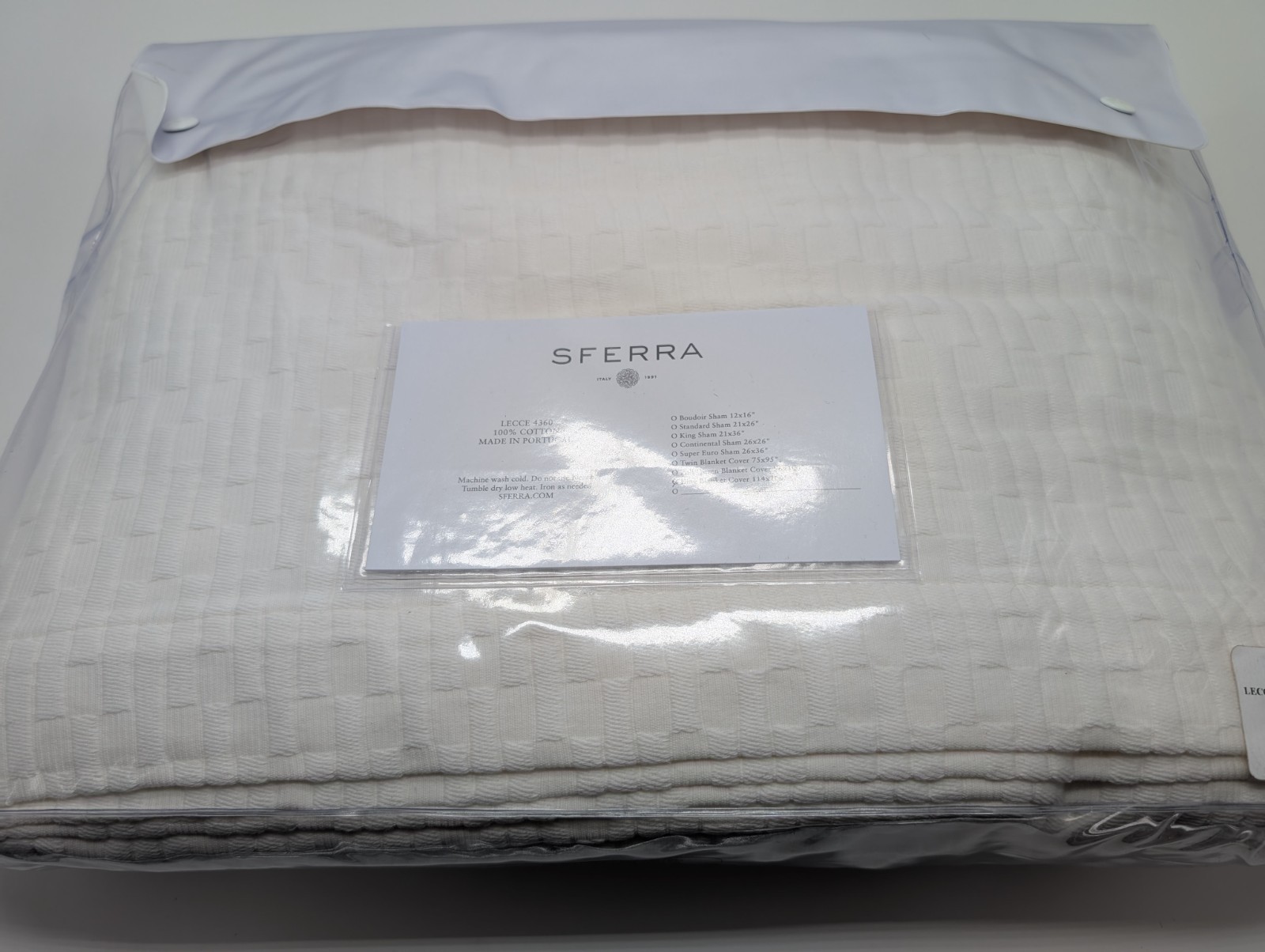 Sferra Lecce Oyster King Coverlet  Textured Brick Layered Cotton Portugal NEW Item image 5