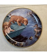 HTF 8“ Plate LOOK BEFORE YOU LEAP Franklin Mint Dogs - $11.88