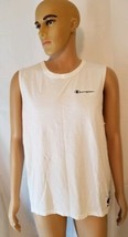 Vintage Champion Brand Shirt Sleeveless Stitched White Large Spellout 90... - $9.79