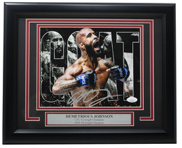 Demetrious Mighty Mouse Johnson Signed Framed 8x10 UFC Collage Photo JSA - £98.46 GBP
