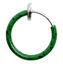 Fake Nose Ring Hoop Spring Green Speckled Retractable Septum Lip Nose Clip On - £2.88 GBP