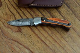 damascus custom made folding pocket knife From The Eagle Collection m5826 - £19.77 GBP