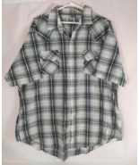 Ely Cattleman Men&#39;s Gray Plaid Short Sleeve Western Pearl Snap Shirt Siz... - $264.59 MXN