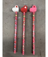 Vintage Berol Corp Valentines Day Pencil Rare Heart Eraser Unused Set Of... - $46.16 CAD