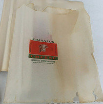 Vintage Kimball&#39;s cheese products  Pittsburgh PA large cheese wrap paper... - $361.28 MXN