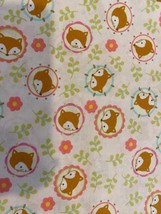 Woodland Animal Raccoon Bear Fox Print 100% Cotton Fat Quarter 18&quot;x22&quot; NEW Mask - £5.34 GBP