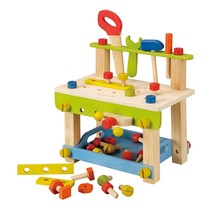 EverEarth Toddler Workbench with Tools. Wooden Building Set Hammer Toy - £72.74 GBP