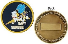 Usn Navy Seabee Team Logo Warfare Proudly Served Challenge Coin - £7.46 GBP